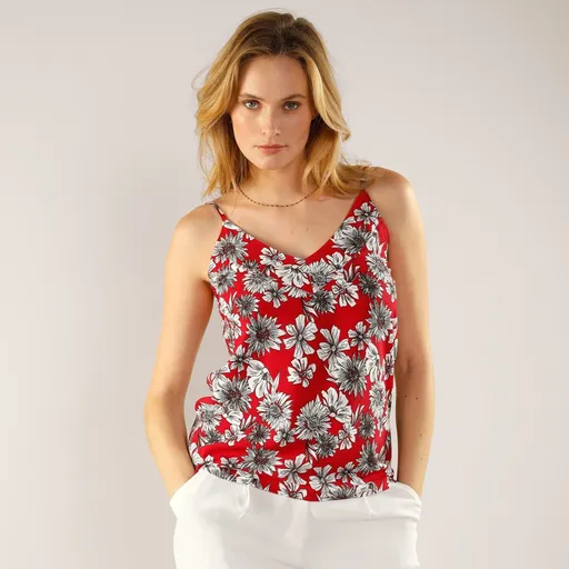 Top cu imprimeu floral, viscoză ecologică
