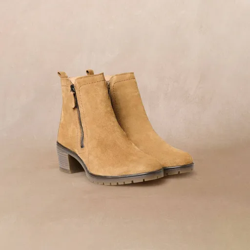 Ghete cu toc jos Pédiconfort, din piele, extra late