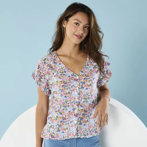 Bluză cu imprimeu, pentru siluetă mică