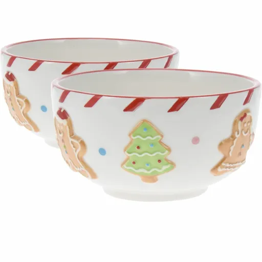 Set de 2 boluri din ceramică Turtă dulce 14 cm