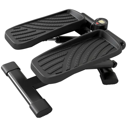 SPORTNOW Stepper Twister 2 în 1 cu Monitor LCD, Pedale Mari și Antiderapante, Capacitate 100 kg, Negru | Aosom Romania