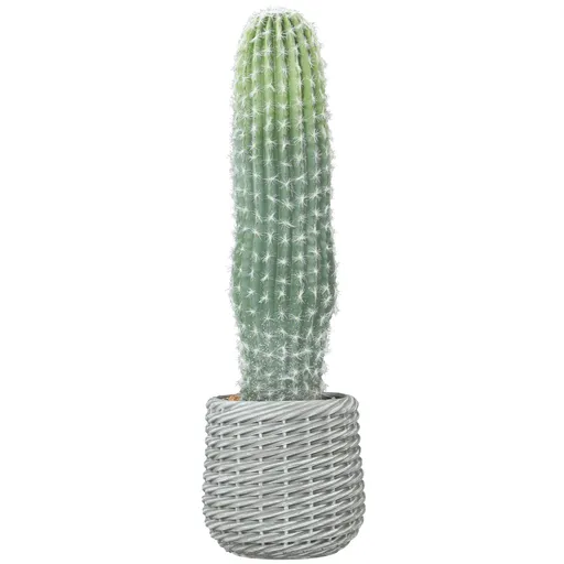 HOMCOM Cactus artificial 66 cm, plantă artificială decorativă cu ghiveci pentru decor interior, verde | Aosom Romania