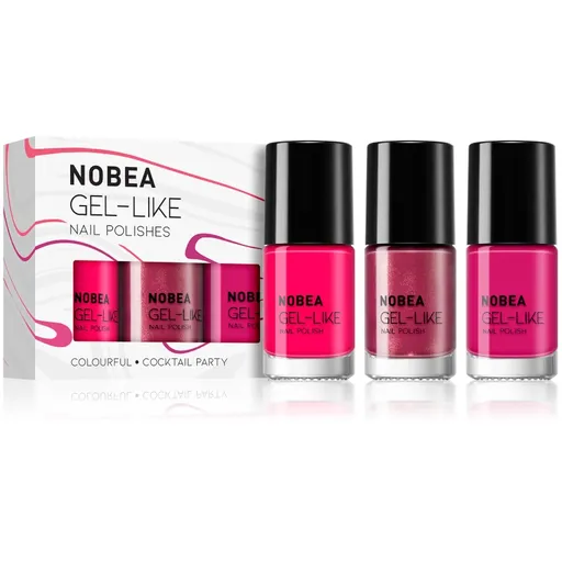 NOBEA Day-to-Day 3-Piece Gel-like Nail Polish set set de lacuri de unghii Cocktail Party