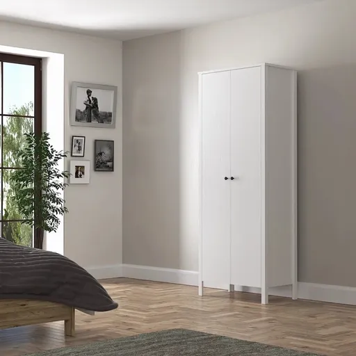 Dulap pentru haine, Hanah Home, FRN-10040, 70x195x54 cm, Maro/Alb