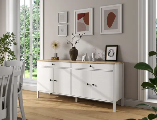 Consola, Hanah Home, FRN-20010, 180x82x44 cm, Maro/Alb