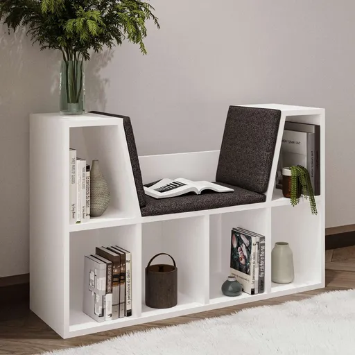Corp biblioteca, Hanah Home, Livora, 103x63x30 cm, Alb
