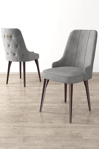Set scaune 2 piese, Hanah Home, Newa, Gri/Maro