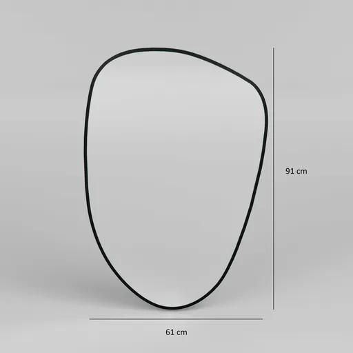 Oglinda decorativa, Hanah Home, Pietra Nera, 91x61 cm, Negru