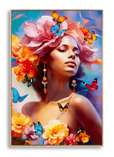 Tablou decorativ Marty -B, Mauro Ferretti, 62x92 cm, lemn de pin/canvas pictat si lacuit, multicolor