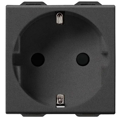 Priza schuko SICURY 2 module Vimar Neve Up 09208.CM, 2P+E 16A carbon matt