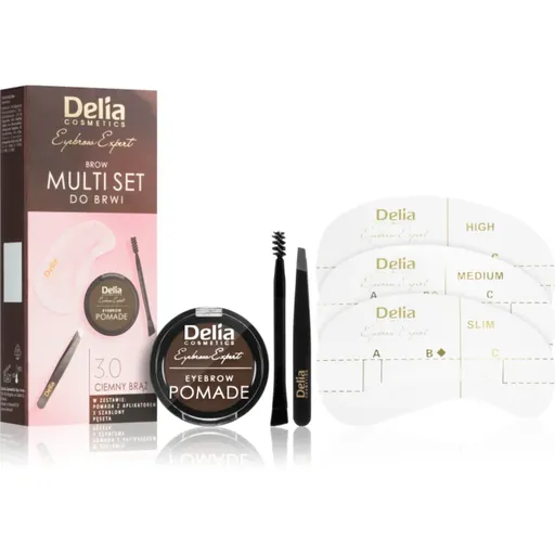 Delia Cosmetics Eyebrow Expert Zest set pentru aranjarea sprâncenelor culoare 3.0 Dark Brown 3 buc