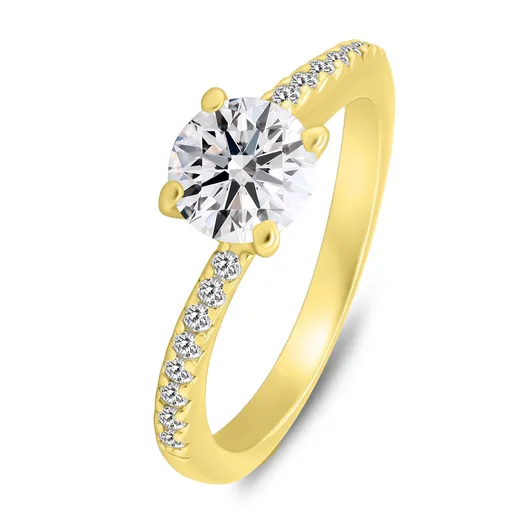 Brilio Silver Inel de logodnă placat cu aur cu zirconi transparente RI138Y 56 mm