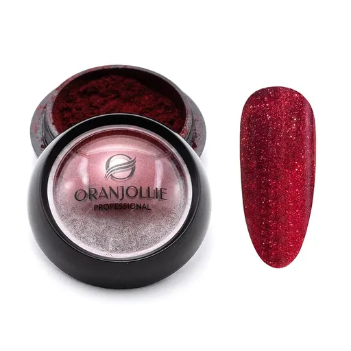 Pigment Unghii Holografic - Rosu - L008 - Oranjollie