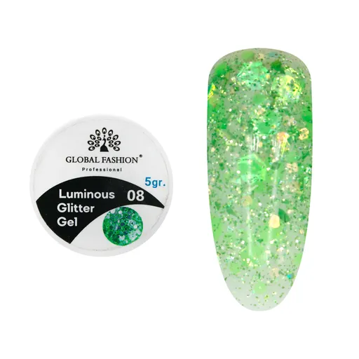 Gel Luminous Glitter Hexagon 5g, Nr. 08, TPO Free