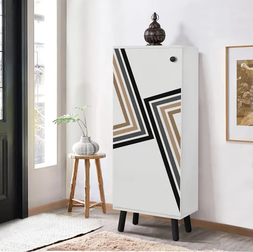 Pantofar, Hanah Home, Vegas, 50x135x38 cm, Alb/Negru