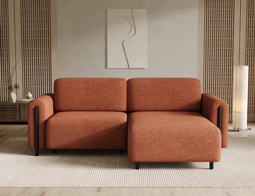 Coltar extensibil dreapta 3 locuri ELTAP, RT-BL-30JAF, Acossta, 244x154x95 cm, lemn/poliester, caramiziu/negru