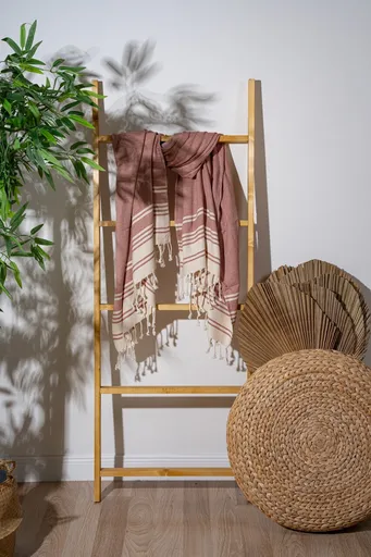 Prosop de plaja, L'essentiel Maison, New Diamond, Caramiziu