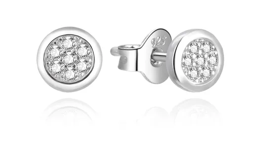 Agato Cercei mici din argint cu pietre de zircon AGUP3485