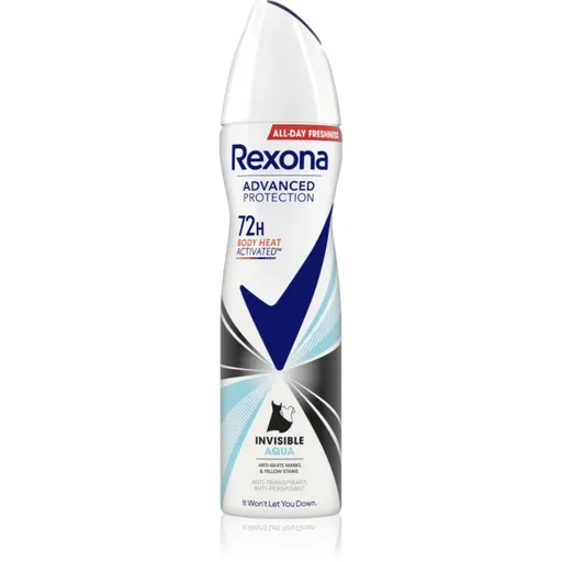 Rexona Advanced Protection Invisible Aqua deodorant spray impotriva petelor albe si galbene Aqua 150 ml