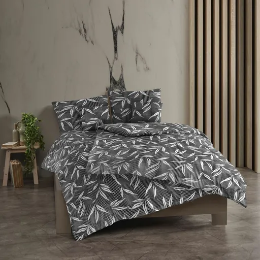 Lenjerie de pat din bumbac Kvalitex Osaka gri, 140 x 220 cm, 70 x 90 cm