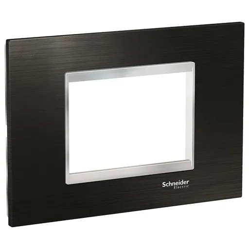 Rama ornament 3 module inox Schneider Easy Styl LMR7733038, negru/crom