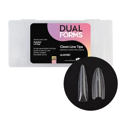 Tips Sandwich Clean Line Almond Dual Forms - set 240 buc.