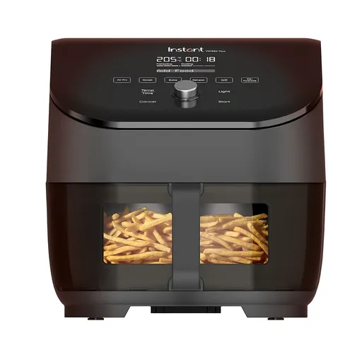 Friteuza cu aer cald Instant Pot Vortex Plus Clearcook Hot Air Fryer 140309701, 1700W, 5.7L, 6 programe, 35-205°C, Iluminare interioara, Negru