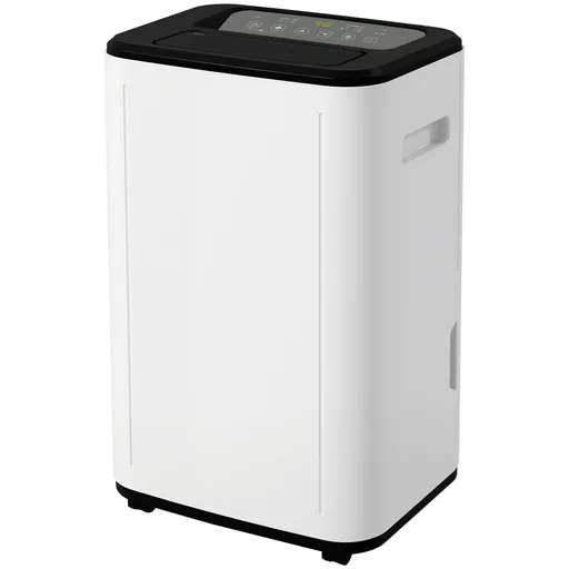 HOMCOM Dezumidificator Electric Rezervor Apă 6 L 20L/zi cu 3 Moduri 2 Trepte Temporizator 33,5x26x53 cm Alb | Aosom Romania