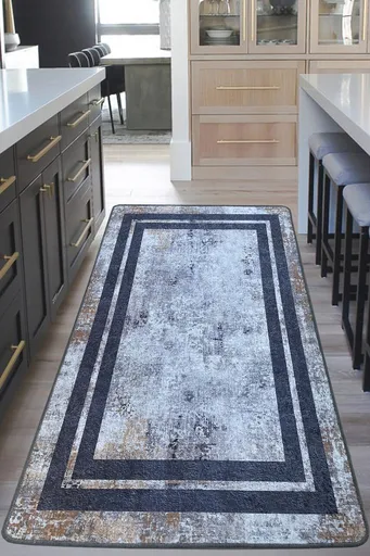 Covor, Sione, 80x150 cm, Bej / Negru / Bronz