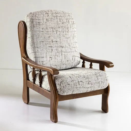 Husă din microfibră tip broască cu imprimeu texturat, pentru fotoliu rustic