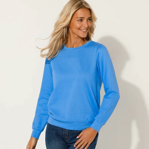 Hanorac din molton periat cu gât rotund