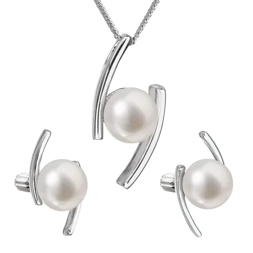 Evolution Group - Pavona Set de bijuterii din argint cu perle reale Pavona 29039.1 (cercei, lanț, pandantiv)