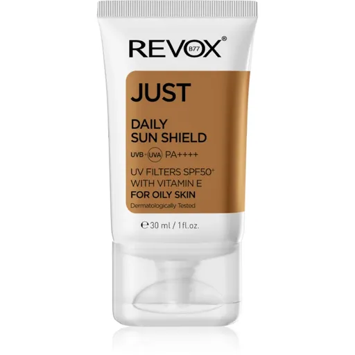 Revox B77 JUST Daily Sun Shield crema protectoare pentru tenul gras si mixt SPF 50+ 30 ml
