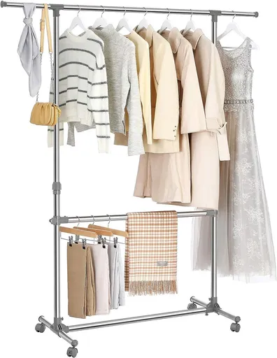 Suport pentru umerase, Songmics, extensibil, 101-165 x 48.5 x 113-198 cm, otel