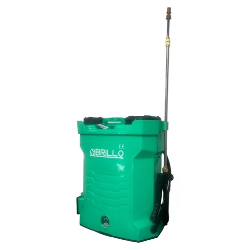 Pompa de stropit 12L, Brillo, cu baterie si cu manometru, lance inox si 4 duze