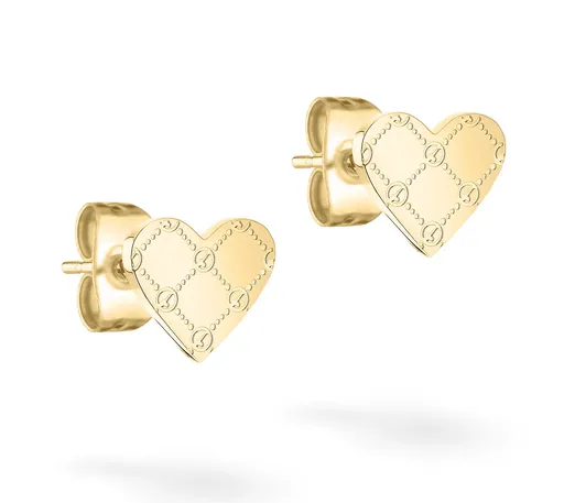 Tamaris Cercei inimioare placate cu aur din oțel Logomania Heart TJ-0532-E-08