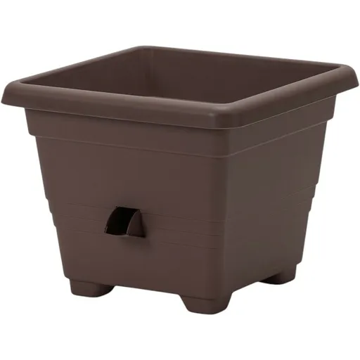 Plastia Ghiveci flori cu auto-udare Bergamot maro, 30 x 30 cm, maro închis, 30 x 30 cm