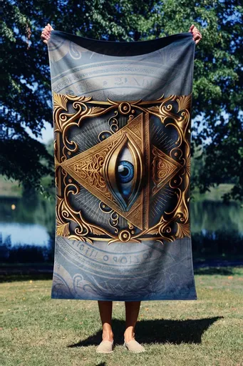 Prosop de plaja, L'essentiel Maison, Pyramid Eye 90, 90x150 cm, Multicolor