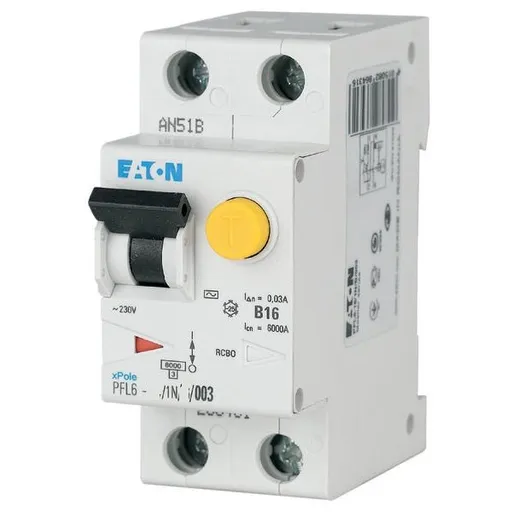 Intrerupator automat diferential RCBO 1P+N 10A / 30mA PFL6-10/1N/C/003 tip AC Eaton 286465