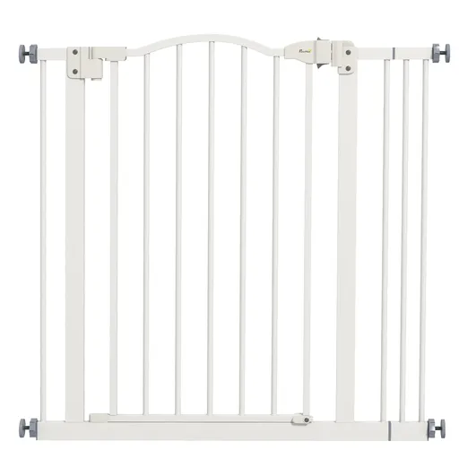 PawHut Poartă Extensibilă pentru Câini fără Șuruburi, Poartă de Siguranță Reglabilă, 94-100x94 cm, Alb | Aosom Romania