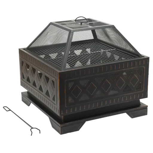 Șemineu cu capac pătrat Cattara 13009, 63,5 x 63,5x 62 cm