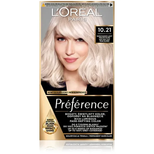 L’Oréal Paris Préférence culoare par culoare 10.21 Super Light Pearl Blonde 1 buc