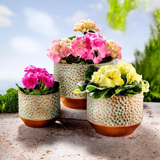 Ghivece metalice decorativ Vasar, set 3 buc