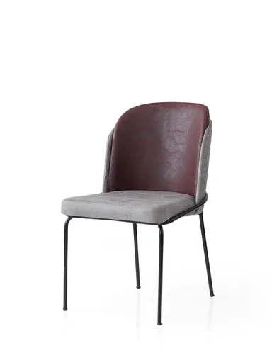 Set scaune 4 piese, Hanah Home, Dore, Gri / Burgundiu