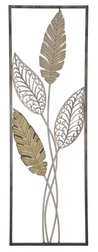 Mauro Ferretti Decoratiune de perete din lemn, frunze-A- CM 30,5X1,90X91