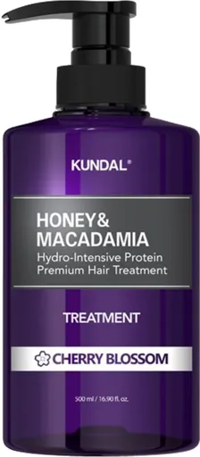 KUNDAL Tratament hidro-intensiv pentru păr cu proteine Honey & Macadamia Cherry Blossom (Treatment) 500 ml