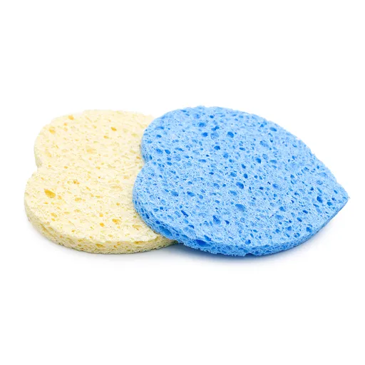 Bureti pentru Curatarea Fetei, Inima, Albastru-Galben, Set (2 buc)