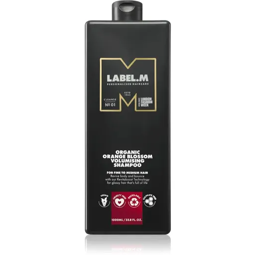 label.m Organic Orange Blossom Volumising Shampoo sampon natural pentru păr cu volum 1000 ml
