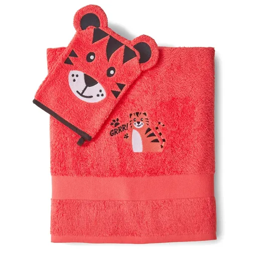 Colecție de bumbac pentru copii cu broderie de tigru, bumbac 380g/m2