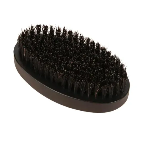 Perie Fade Ovala cu Maner din Lemn-Neagra